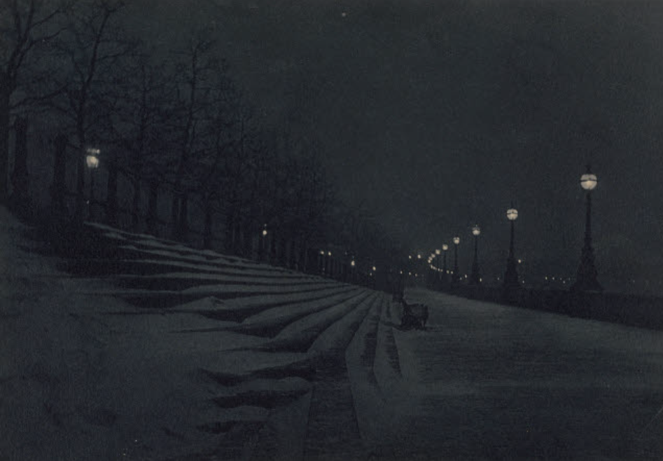 The Embankment by Night 1896 London